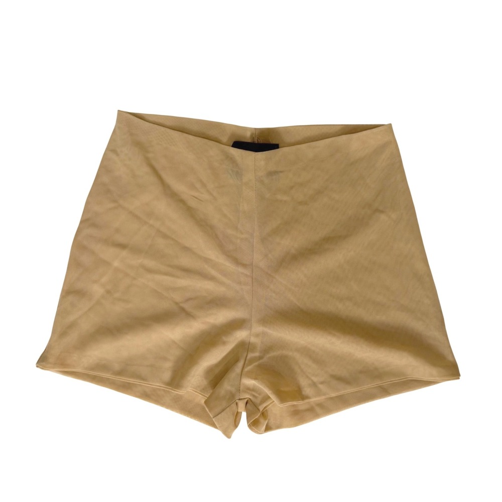 Albina Dyla Mesh Shorts Women Small Tan NWOT Sheer High Waist Layering